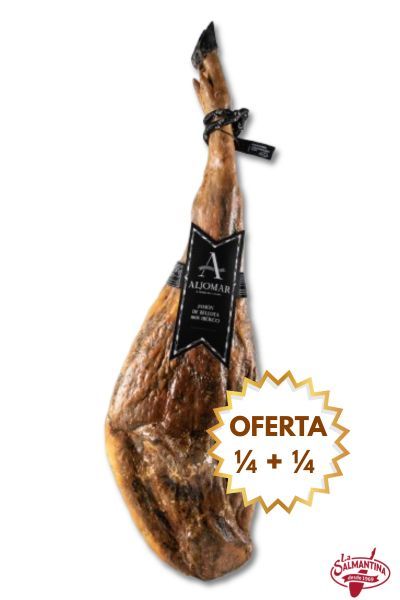 OFERTA: JAMÓN DE BELLOTA 100% IBÉRICO (1/4+1/4) 500 g.