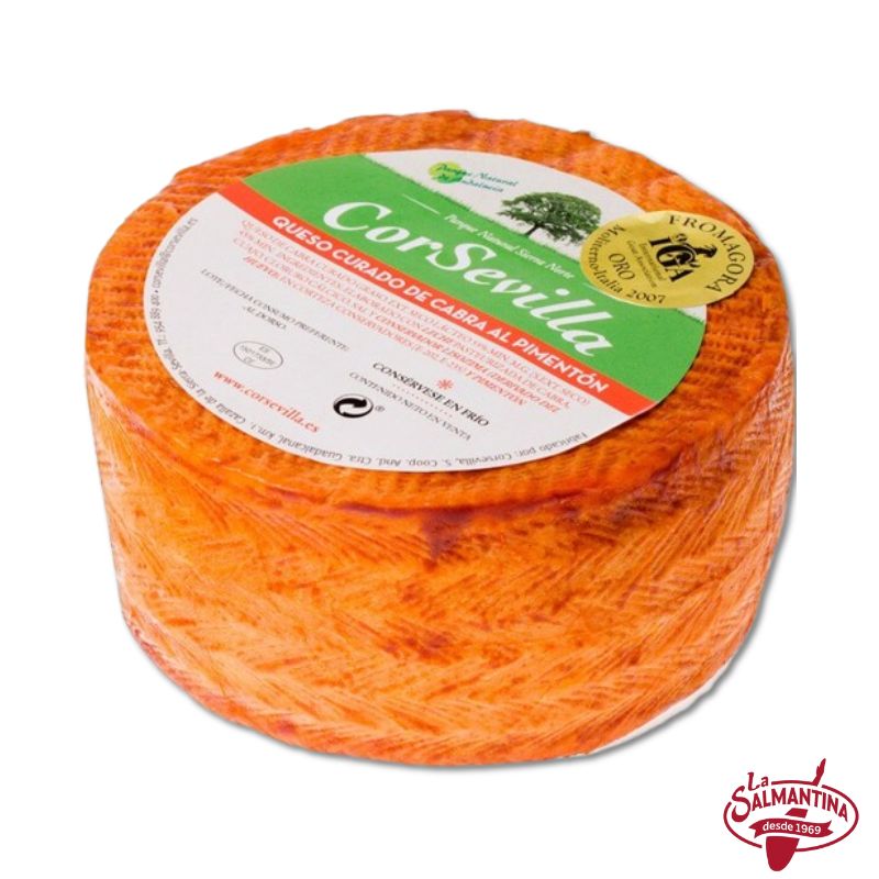 QUESO DE CABRA CURADO AL PIMENTÓN mitad "CORSEVILLA" 350 g. aprox