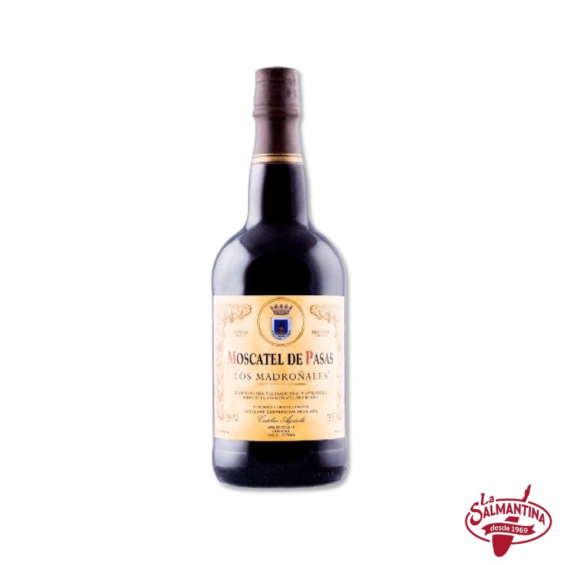 VINO MOSCATEL DE PASAS LOS MADROÑALES DE CHIPIONA 750 ML.