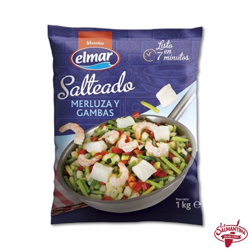 SALTEADO DE MERLUZA Y GAMBAS "ELMAR" 1 KG.