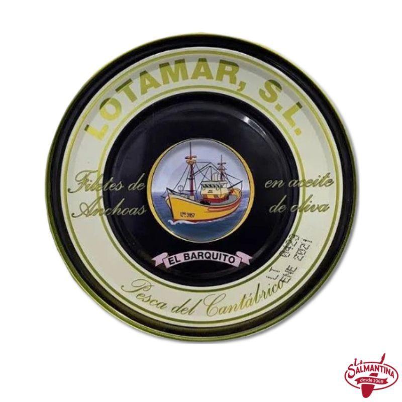 FILETES DE ANCHOAS EN ACEITE DE OLIVA EL BARQUITO LOTAMAR. 180 GR