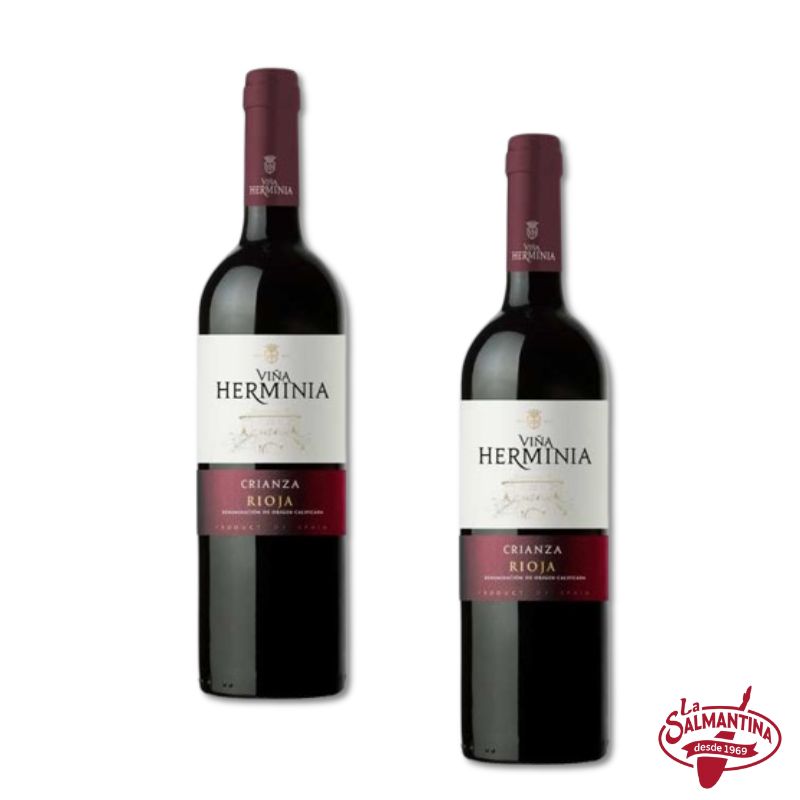 2 BOTELLAS: VINO TINTO CRIANZA VIÑA HERMINIA 750 ML.