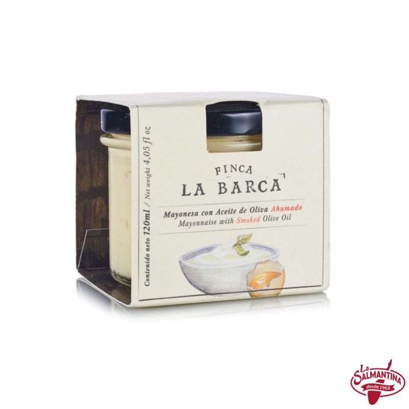 MAYONESA CON ACEITE DE OLIVA AHUMADO "FINCA LA BARCA" 120 GR.