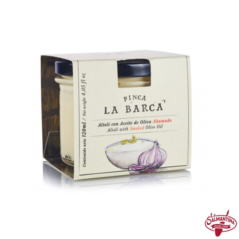 ALIOLI CON ACEITE DE OLIVA AHUMADO "FINCA LA BARCA" 120 GR.