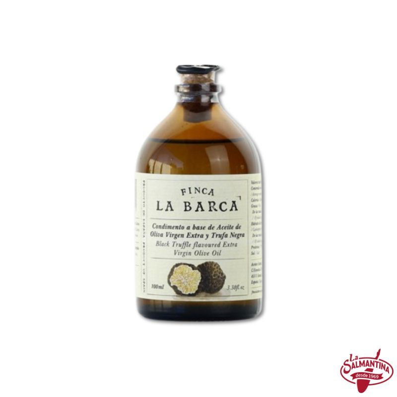 CONDIMENTO DE ACEITE DE OLIVA Y TRUFA NEGRA "FINCA LA BARCA" 100 ML.