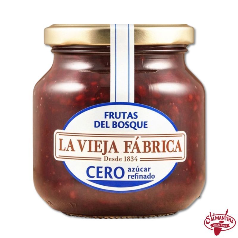 MERMELADA FRUTAS DEL BOSQUE CERO AZÚCAR "LA VIEJA FÁBRICA" 280 GR.