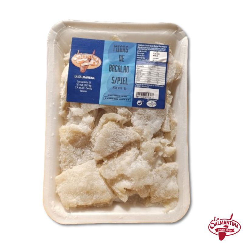 MIGAS DE BACALAO SIN PIEL. BANDEJA 1 KILO.