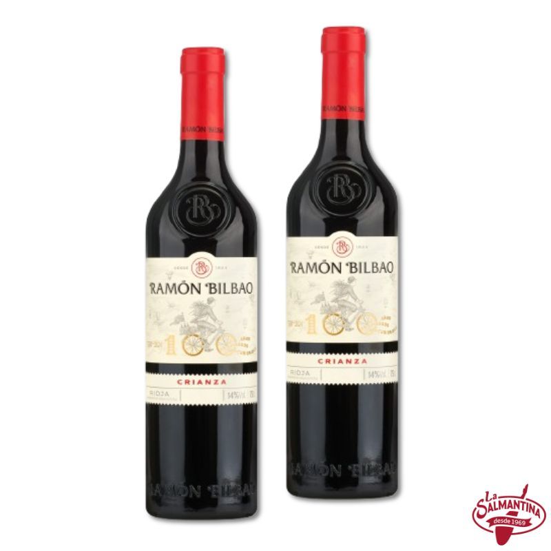 2 BOTELLAS: VINO TINTO RAMÓN BILBAO CRIANZA 75 CL.
