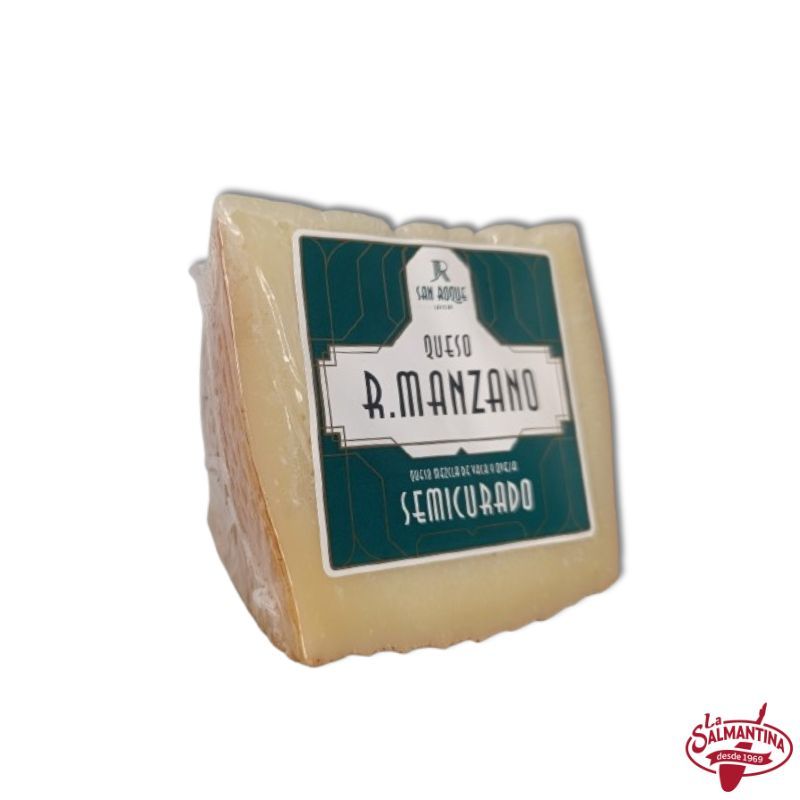 QUESO MEZCLA DE VACA OVEJA SEMICURADO "R.MANZANO" Cuña 300 g.