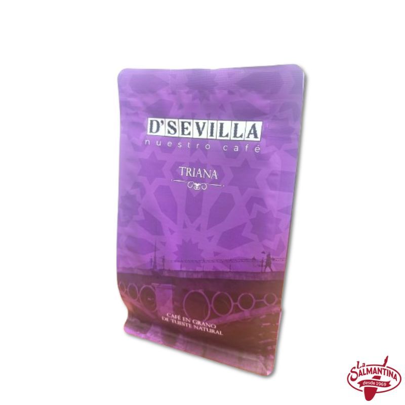 CAFÉ EN GRANO TUESTE NATURAL TRIANA "D´SEVILLA". 250g.