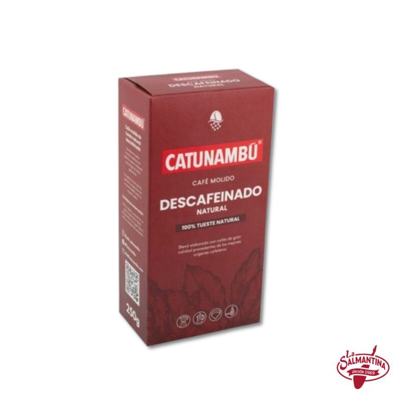 CAFÉ MOLIDO DESCAFEINADO NATURAL "CATUNAMBÚ". 250 GR