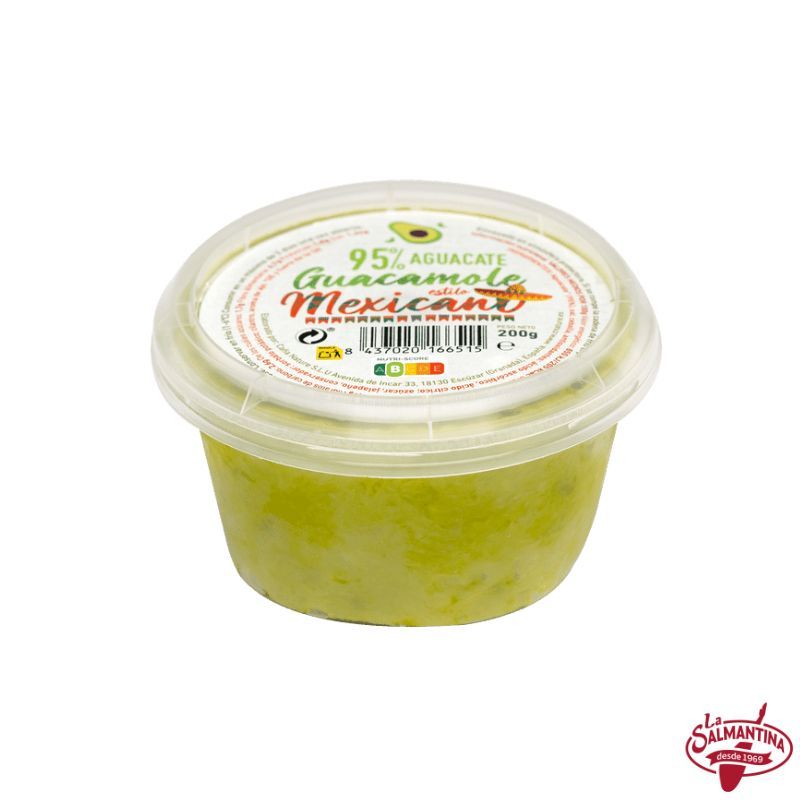 GUACAMOLE MEXICANO 95% AGUACATE "CAÑA NATURE" 200 G.