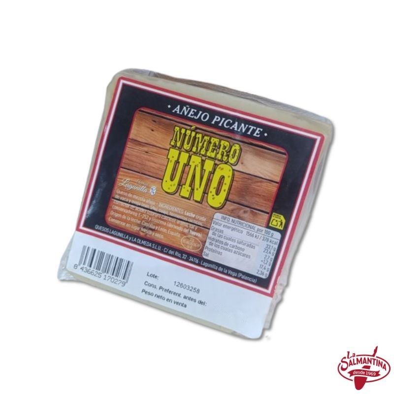 QUESO CURADO PICANTE "NÚMERO UNO" Cuña 300g.