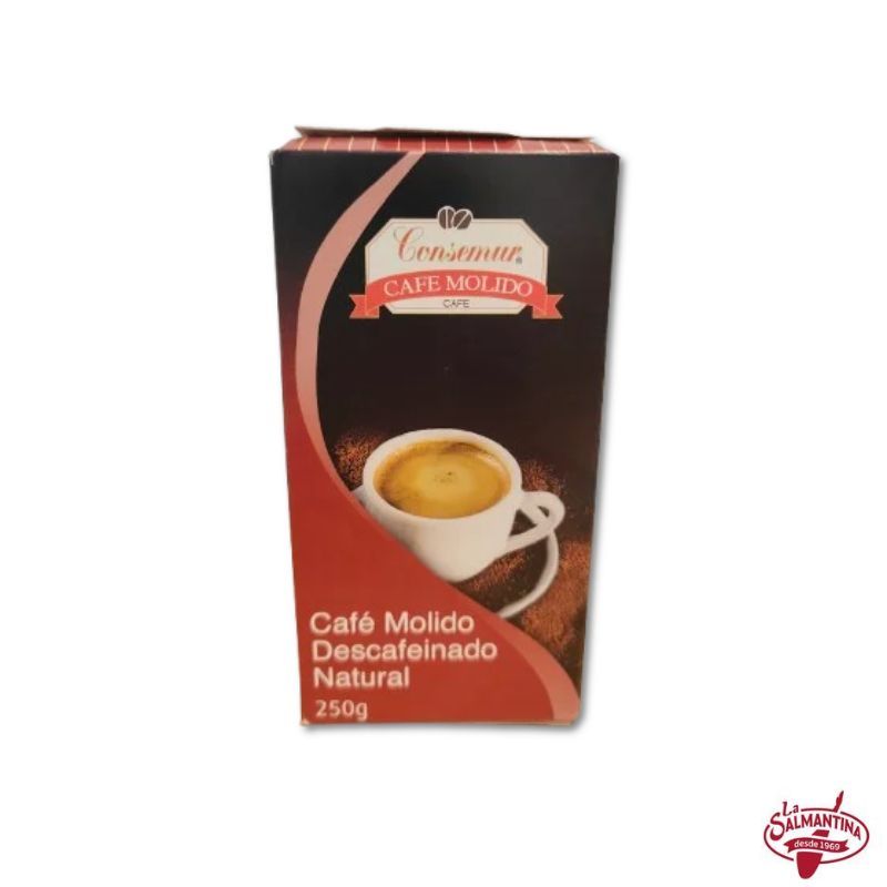CAFÉ MOLIDO DESCAFEINADO NATURAL "CONSEMUR". 250 G