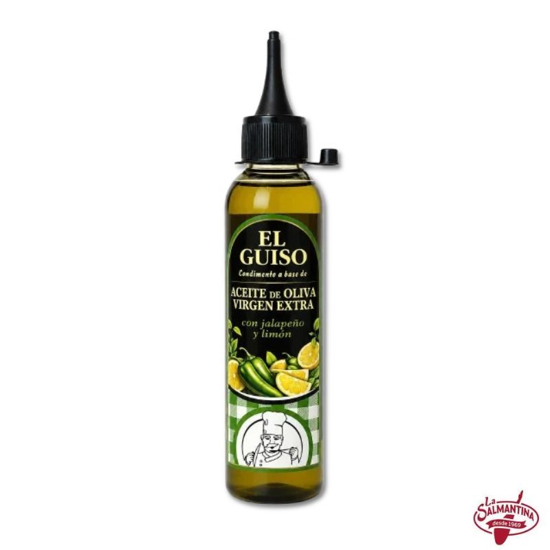CONDIMENTO DE AOVE CON JALAPEÑO Y LIMÓN "EL GUISO" 150 ML.