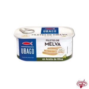 Tienda online de productos gourmet 28 FILETES DE MELVA EN ACEITE DE OLIVA "UBAGO" 190 GR.