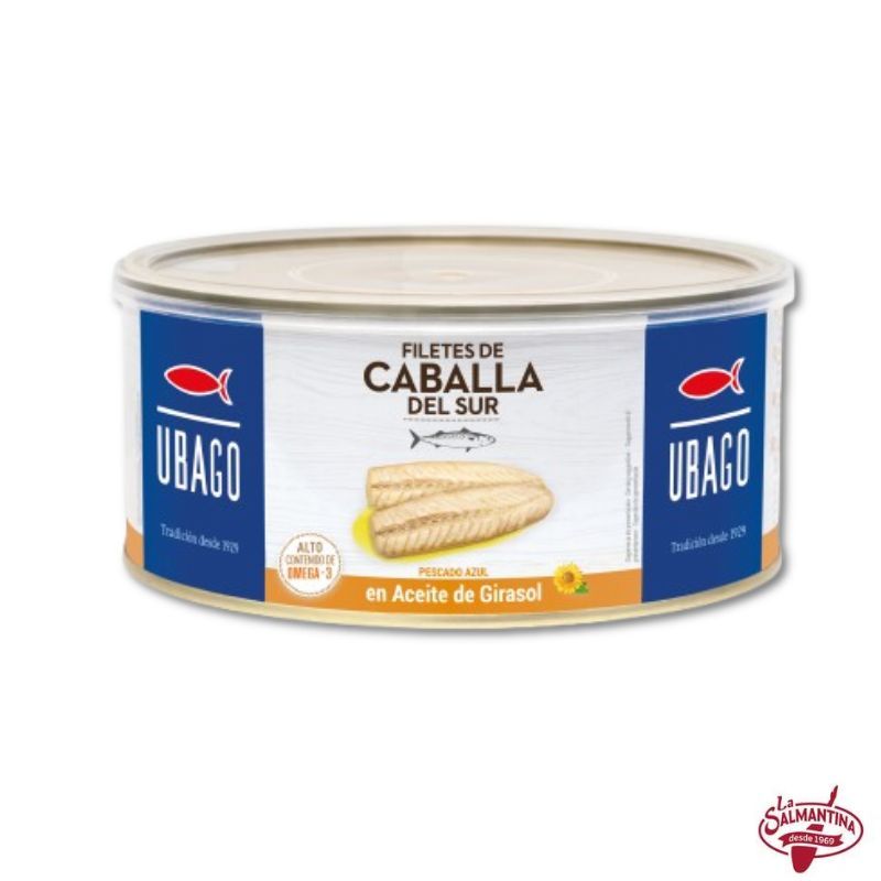 FILETES DE CABALLA DEL SUR EN ACEITE DE GIRASOL "UBAGO" 950 GR.
