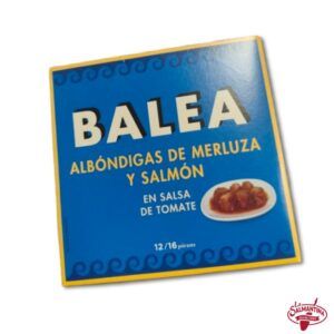 Tienda online de productos gourmet 33 ALBÓNDIGAS DE MERLUZA Y SALMÓN EN SALSA DE TOMATE "BALEA". 266 gr.